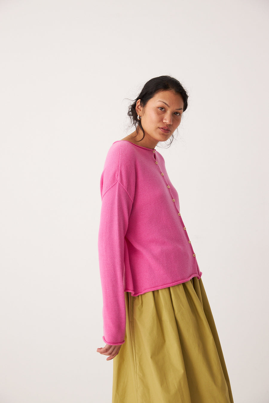 Doll's Reversible Cardigan - Rose Pink