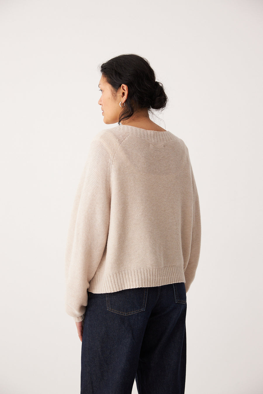 Garter Loft Cardigan - Creme