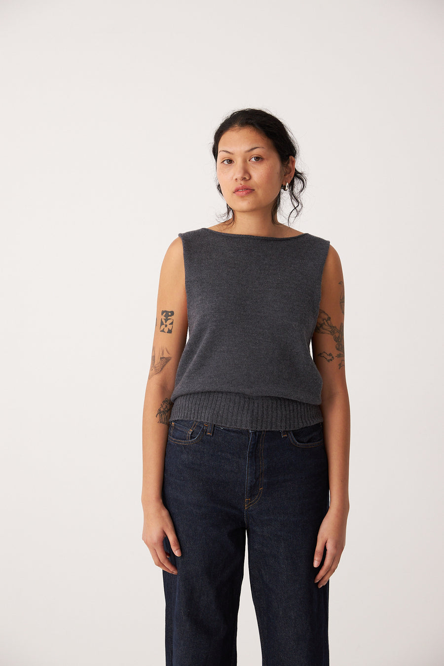 Merino Star Vest - Shadow Grey