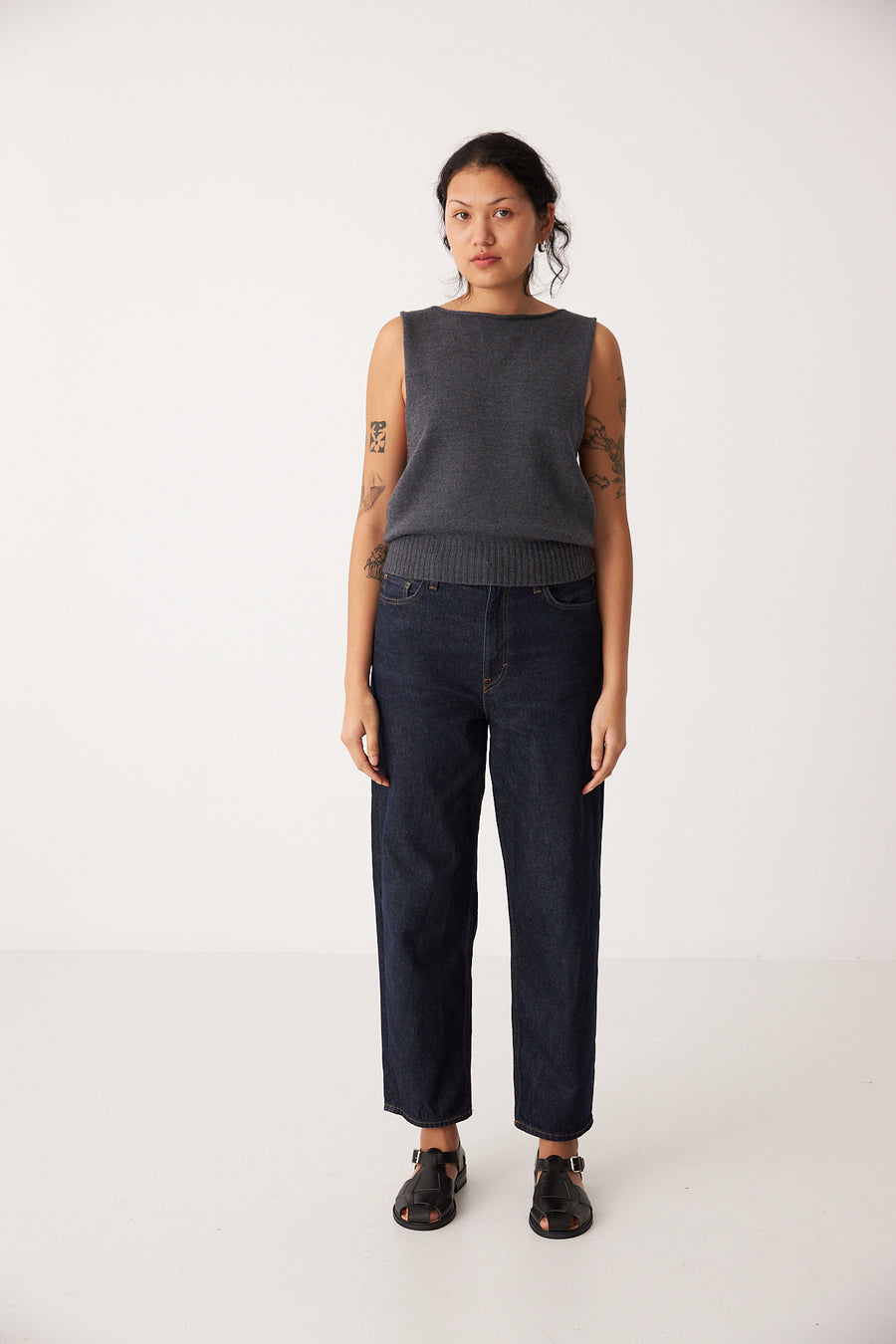Merino Star Vest - Shadow Grey