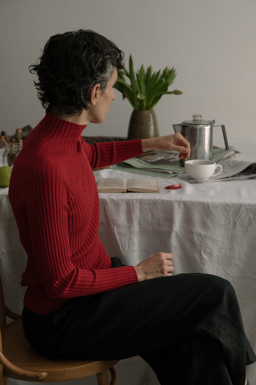 Heart Turtle Neck - Cherry