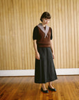 Daisy Scarf - Chestnut and Ivory Stripe