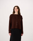 Doll's Reversible Cardigan - Chestnut