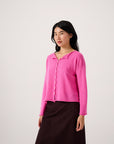 Doll's Reversible Cardigan - Rose Pink