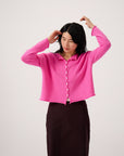 Doll's Reversible Cardigan - Rose Pink