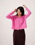 Doll's Reversible Cardigan - Rose Pink