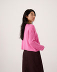 Doll's Reversible Cardigan - Rose Pink