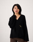 Luna Wrap Cardigan - Black