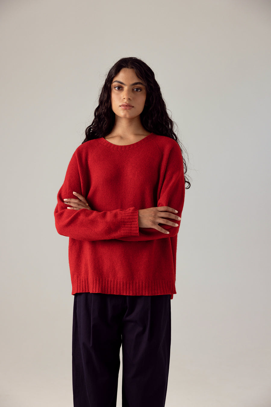 Nimbus Raglan Knit - Poppy Red