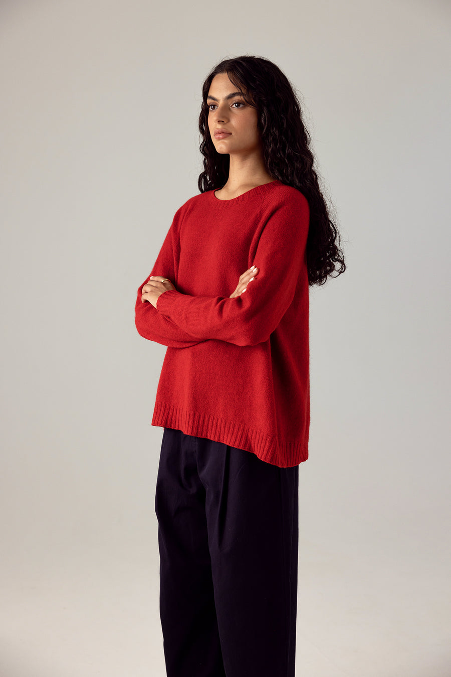 Nimbus Raglan Knit - Poppy Red