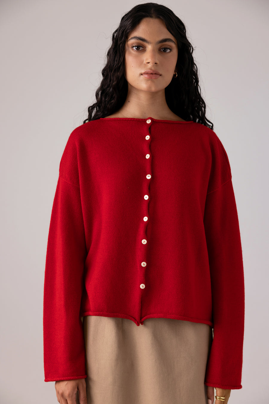Doll's Reversible Cardigan - Cherry