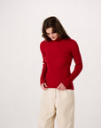 Heart Turtle Neck - Cherry