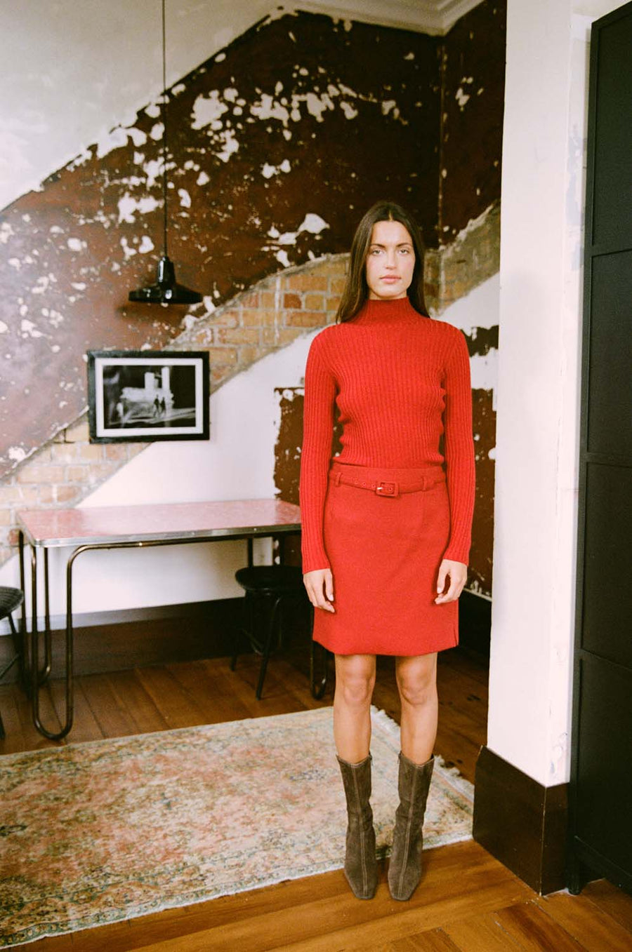 Heart Turtle Neck - Cherry