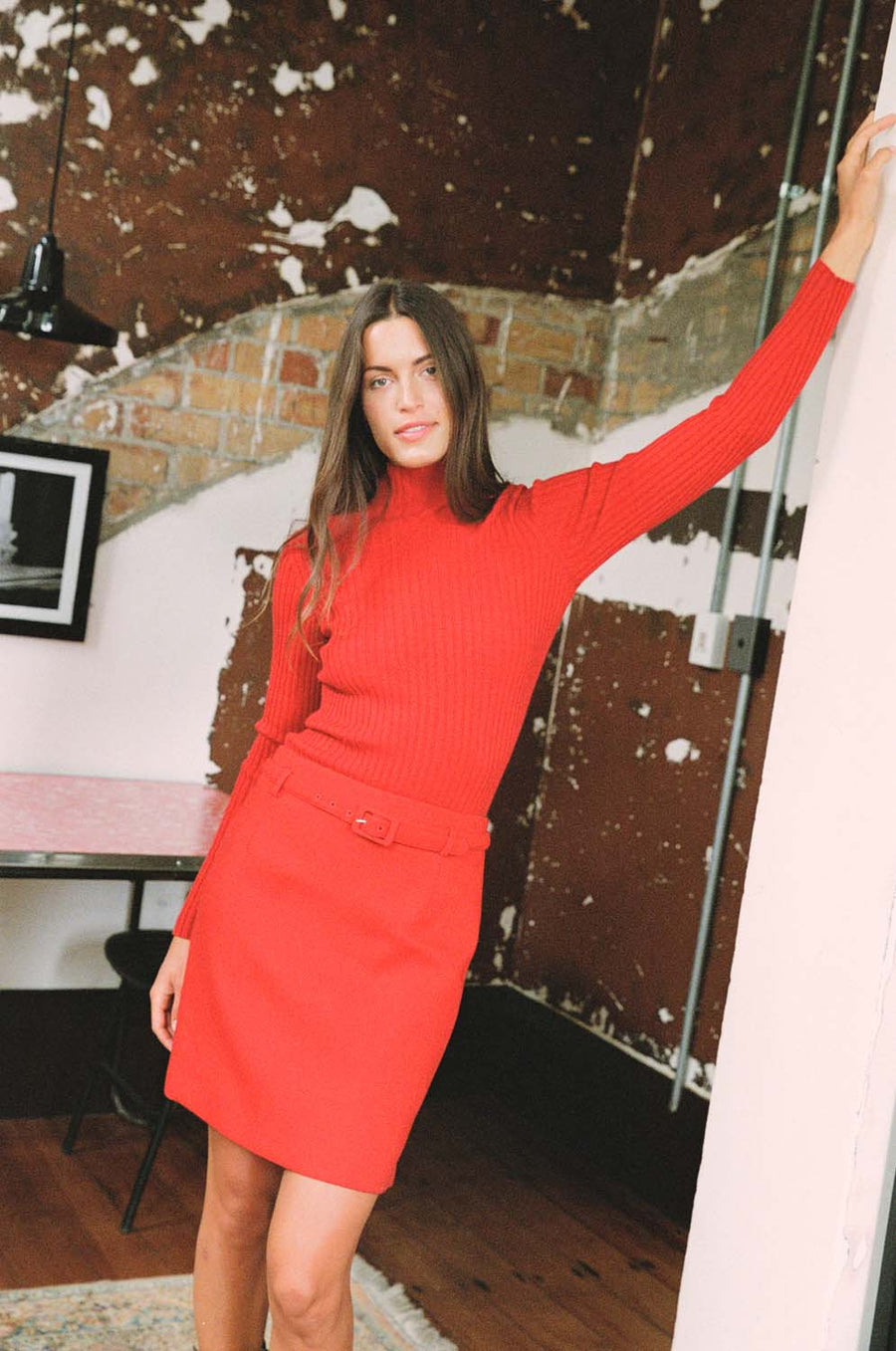 Heart Turtle Neck - Cherry