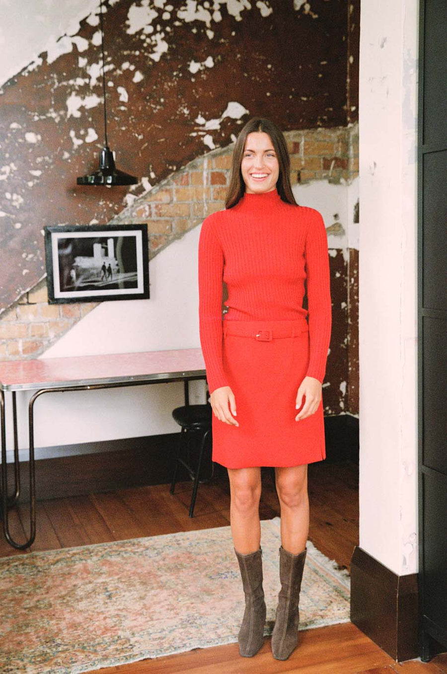Heart Turtle Neck - Cherry