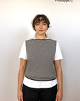 Striped Star Vest - Black and Creme (prototype)