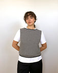 Striped Star Vest - Black and Creme (prototype)