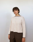 Trimmed Doll's Reversible Cardigan - Cream & Plum (Prototype)