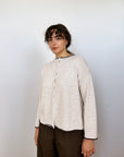 Trimmed Doll's Reversible Cardigan - Cream & Plum (Prototype)
