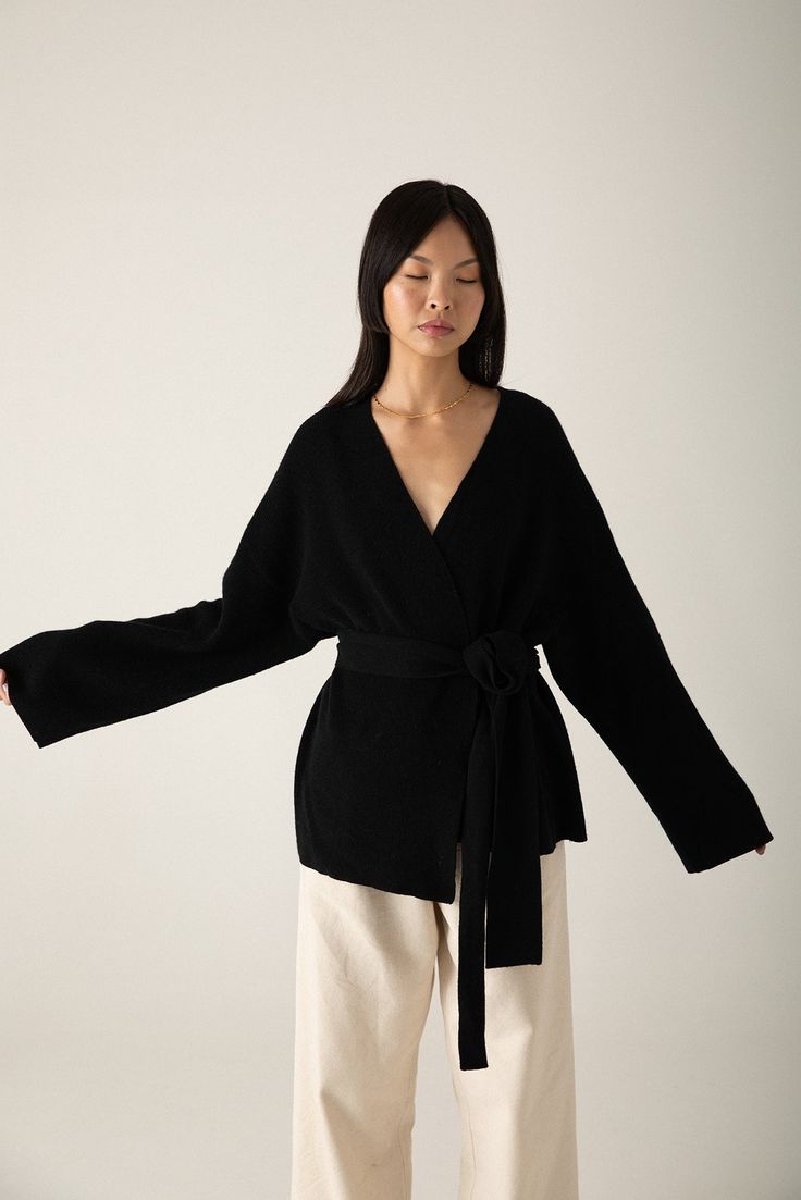 Luna Wrap Cardigan - Black