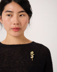 Vintage - Damascene Stem Brooch