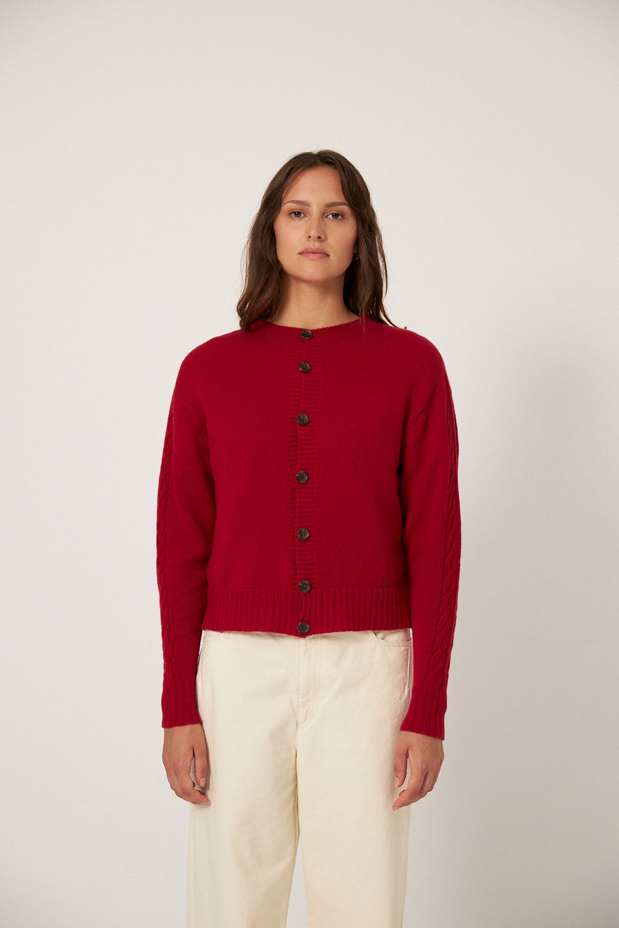 Kindred Cable Cardigan - Cherry