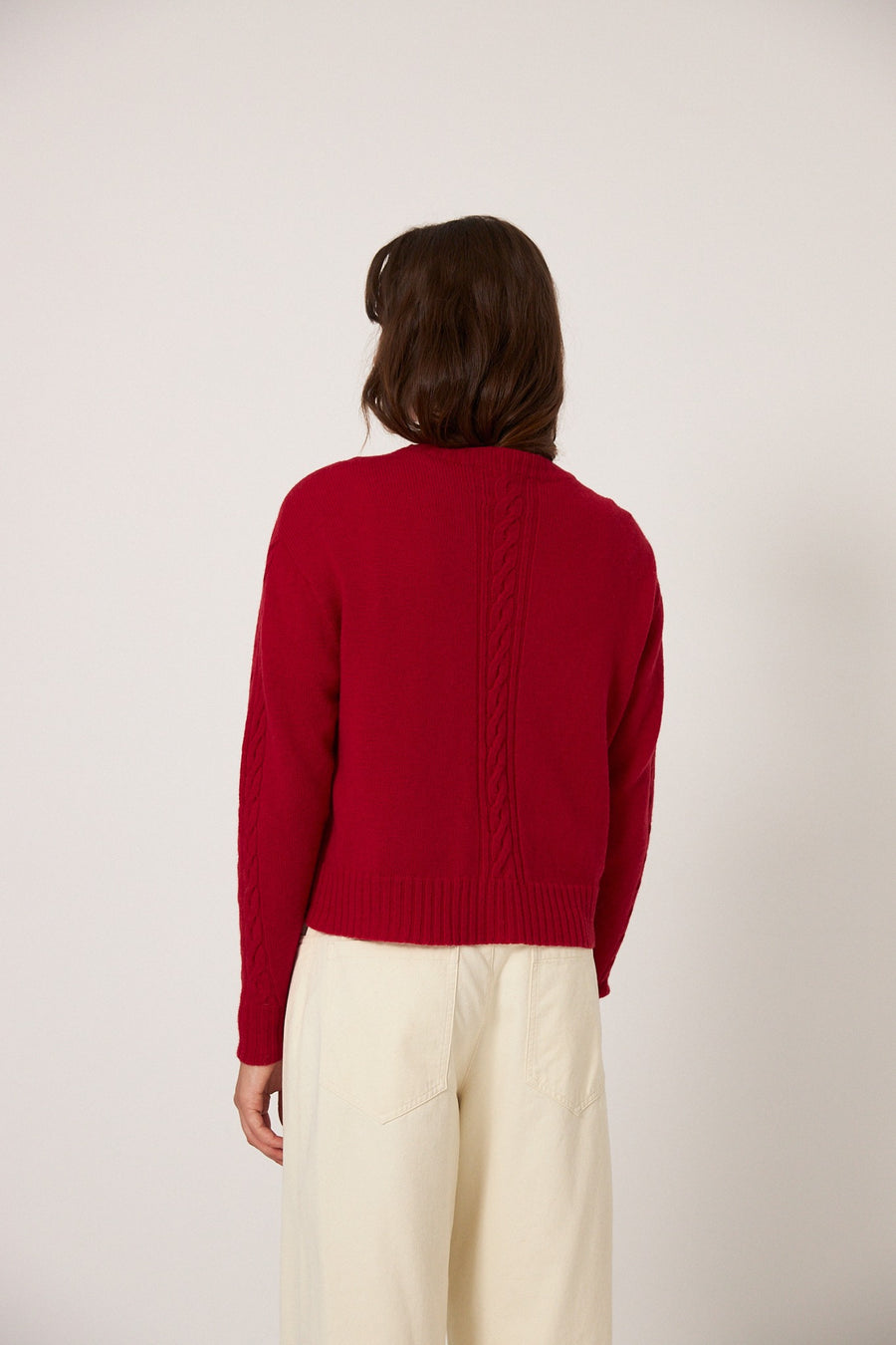 Kindred Cable Cardigan - Cherry