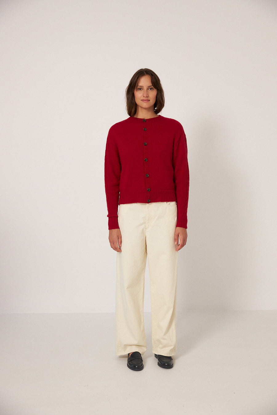 Kindred Cable Cardigan - Cherry