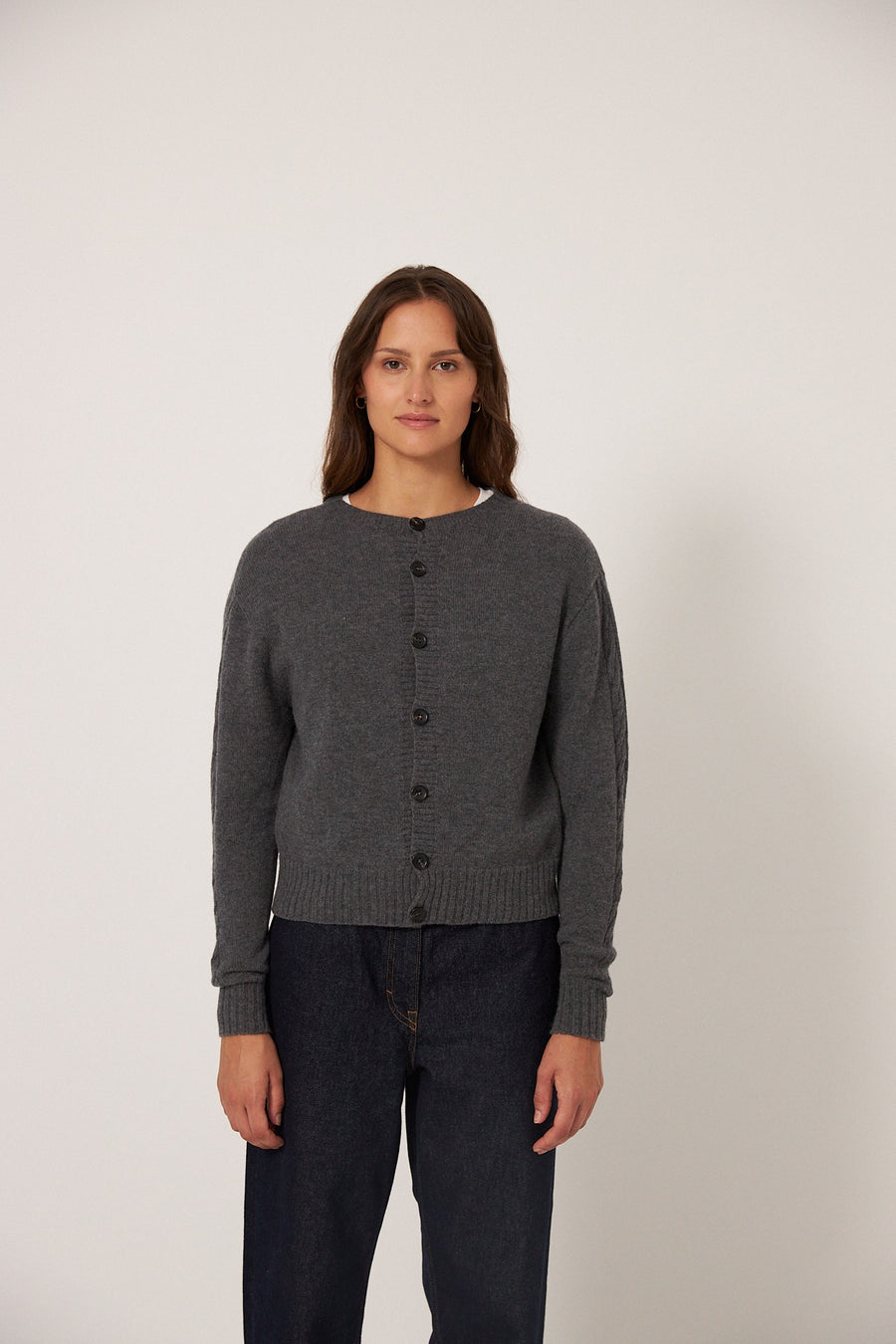 Kindred Cable Cardigan - Shadow Grey
