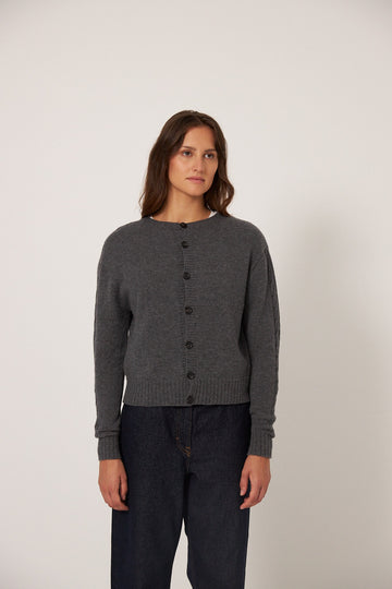 Kindred Cable Cardigan - Shadow Grey