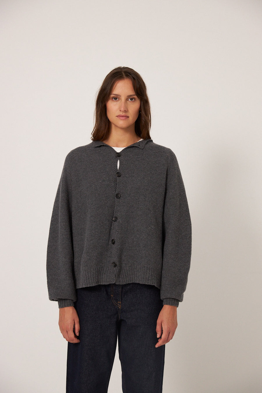 Garter Loft Cardigan - Shadow Grey
