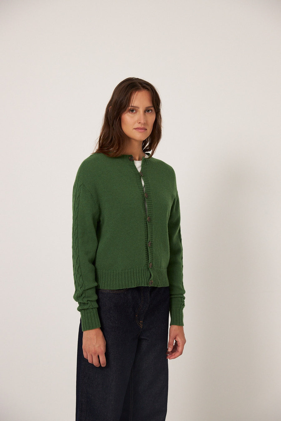 Kindred Cable Cardigan - Herb Green
