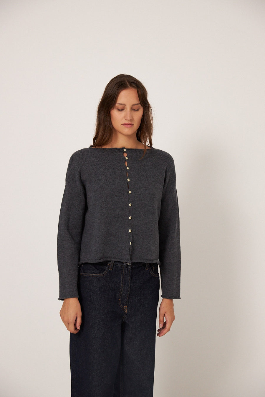Doll's Reversible Cardigan - Shadow Grey