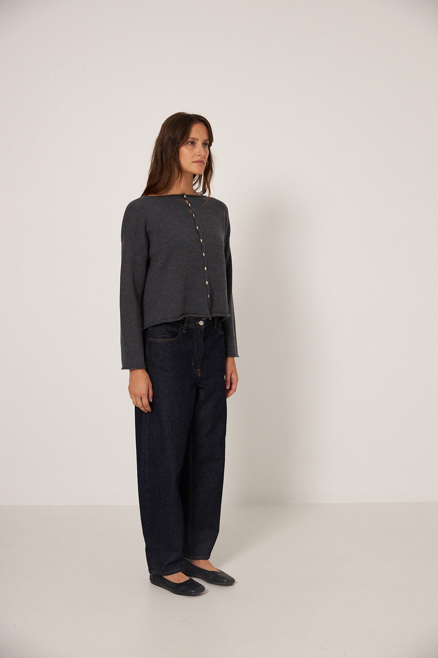Doll's Reversible Cardigan - Shadow Grey
