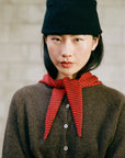 Daisy Scarf - Cherry and Chestnut Stripe