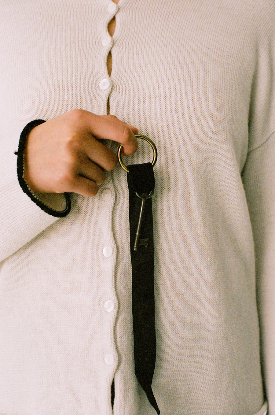 Trimmed Doll's Reversible Cardigan - Ivory & Black