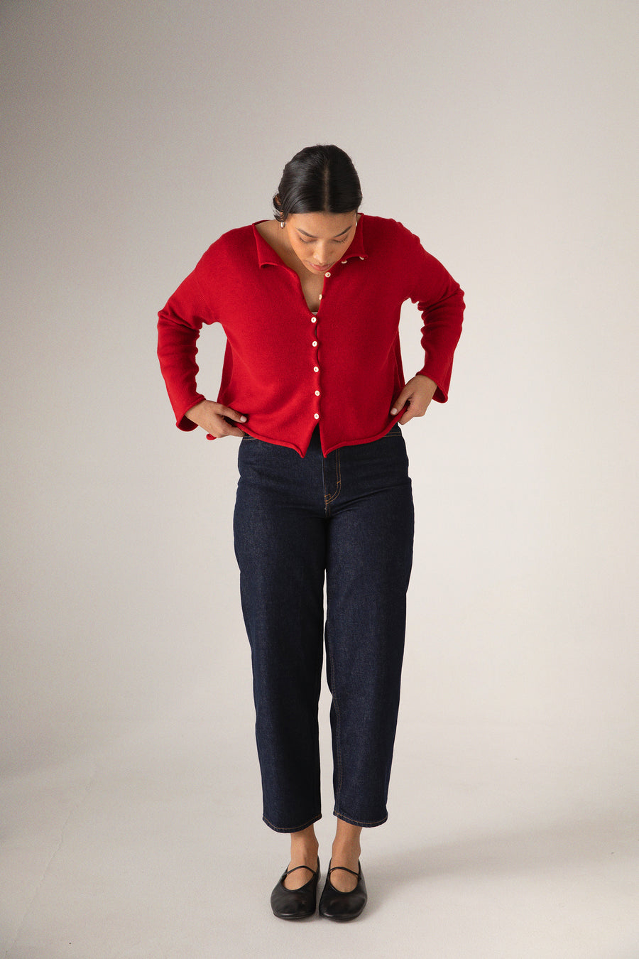 Doll's Reversible Cardigan - Cherry