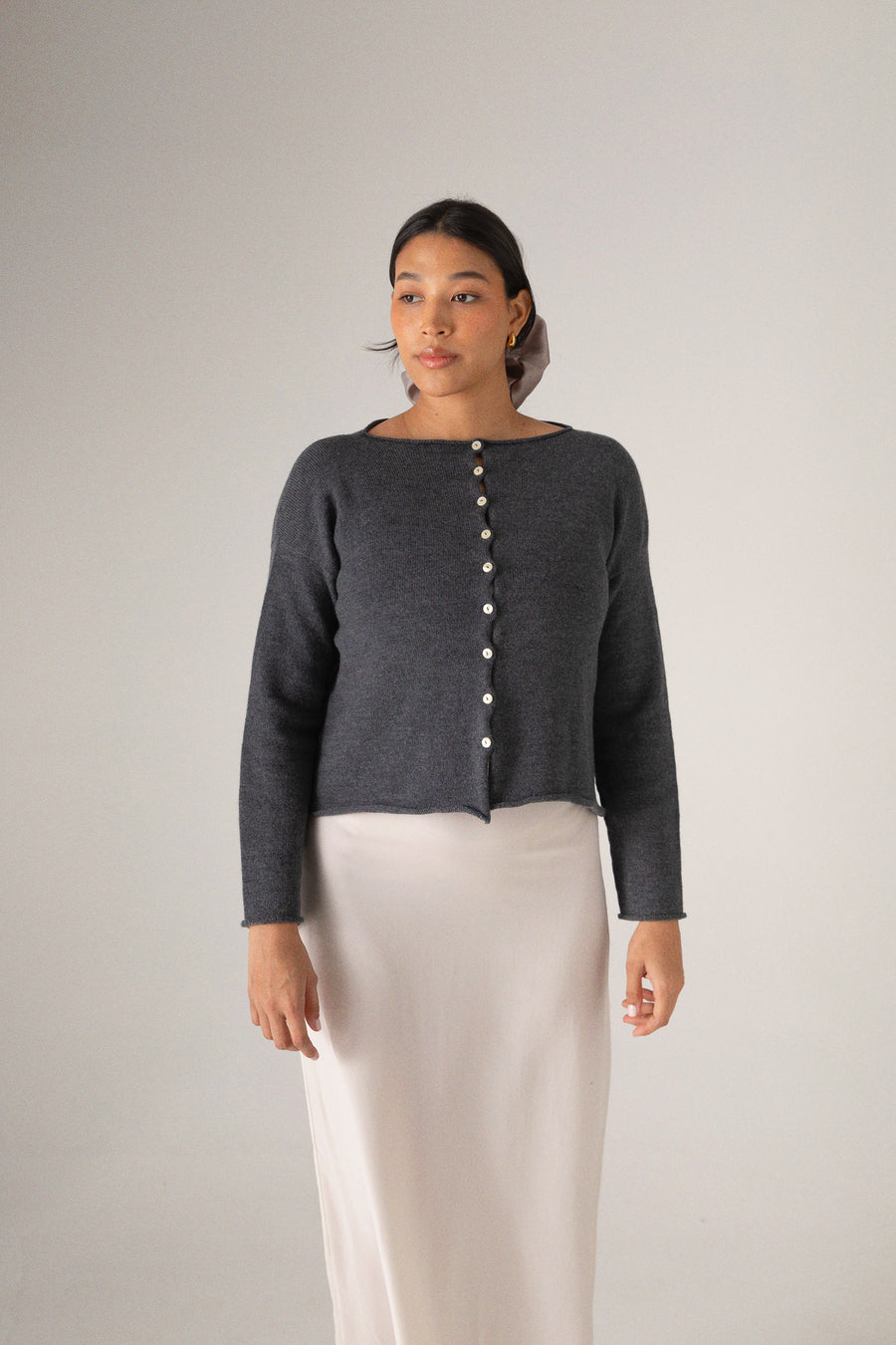Doll's Reversible Cardigan - Shadow Grey