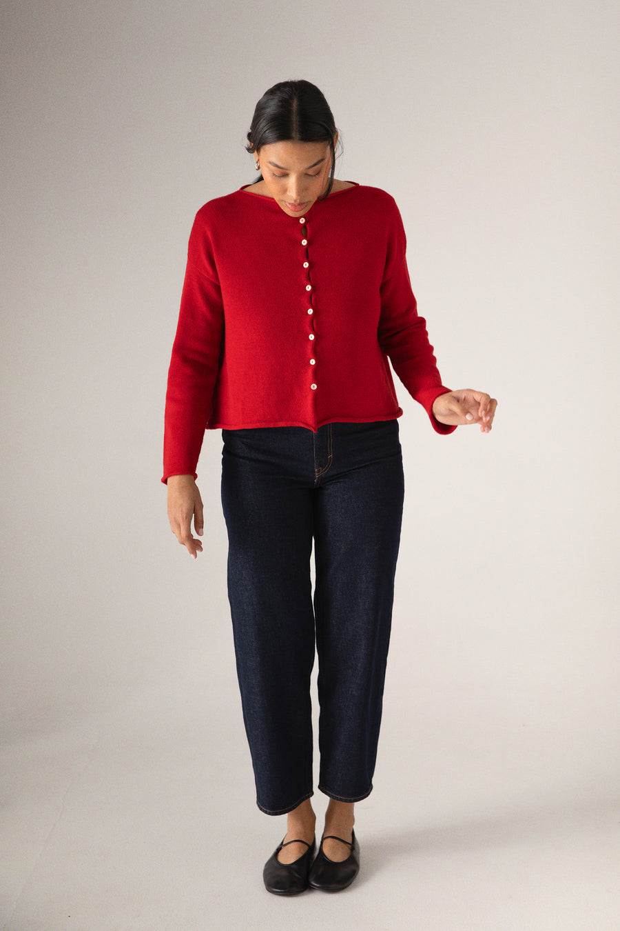 Doll's Reversible Cardigan - Cherry