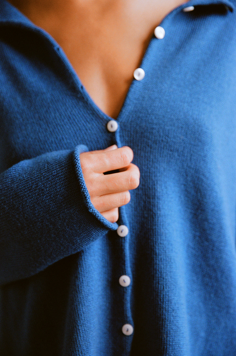 Doll's Reversible Cardigan - Azure
