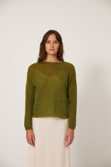 Feather Knit - Peridot Green