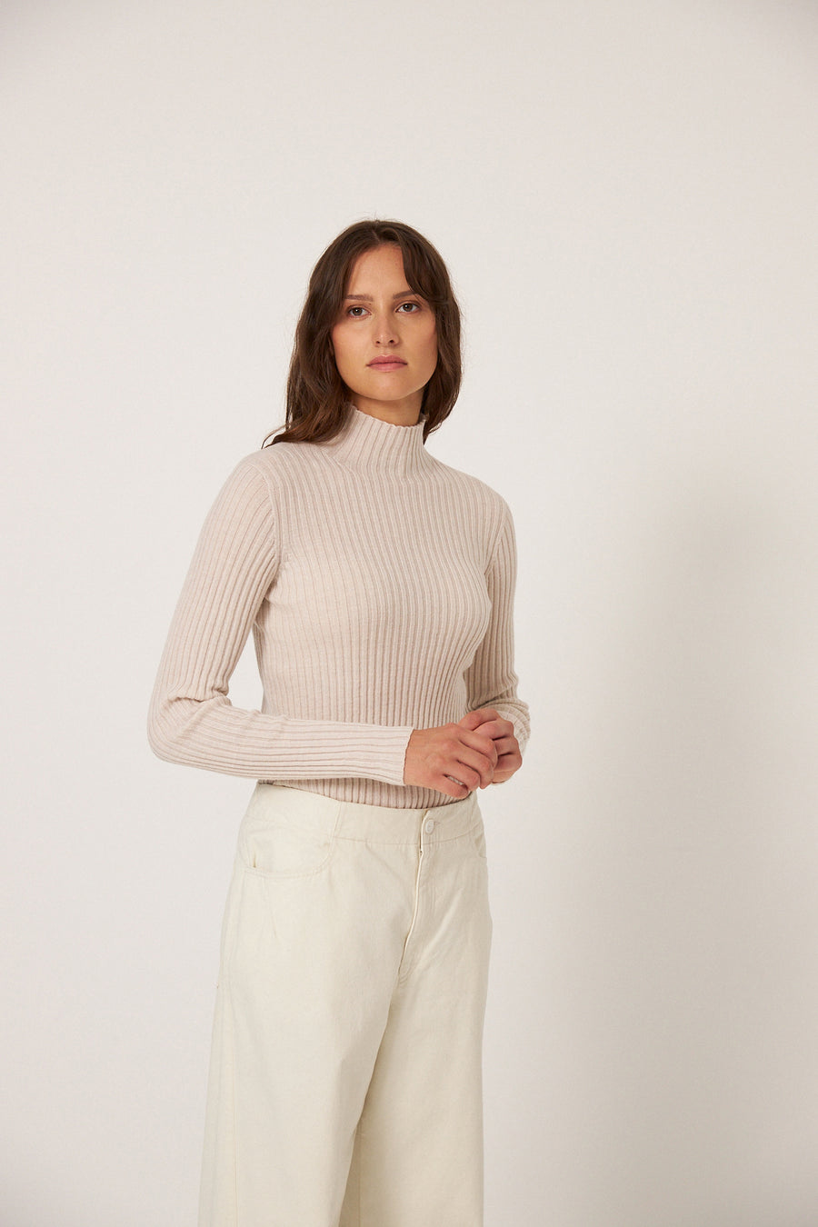 Heart Turtle Neck - Ivory