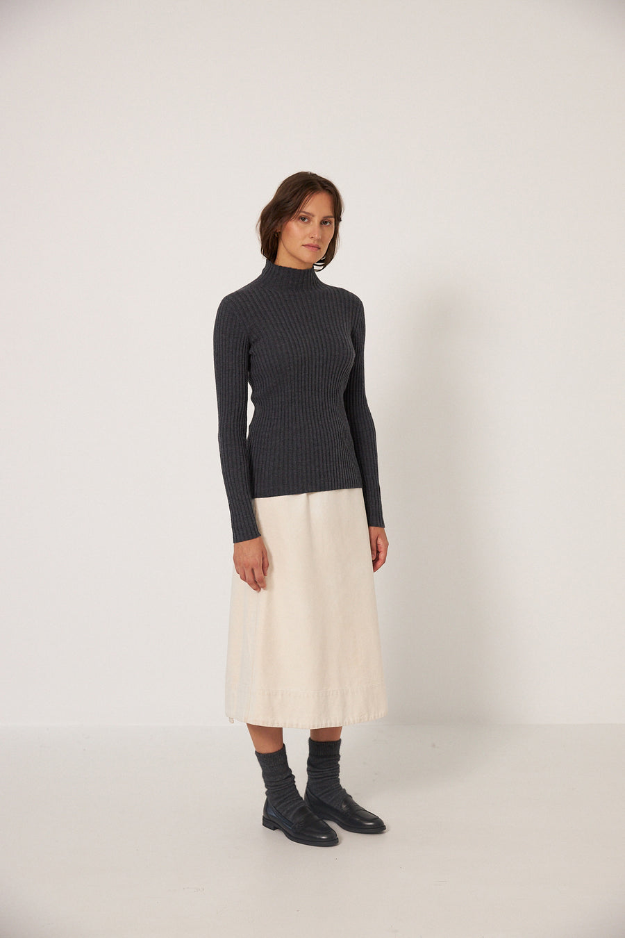 Heart Turtle Neck - Shadow Grey