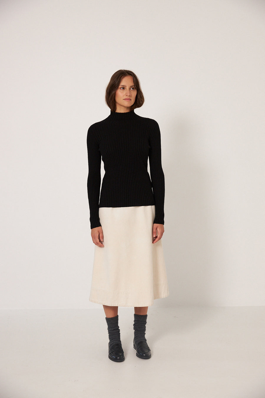 Heart Turtle Neck - Black