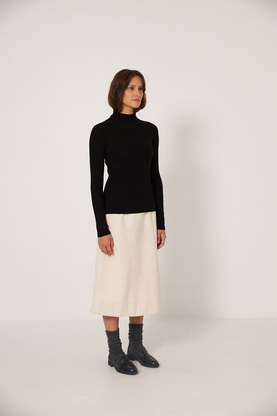 Heart Turtle Neck - Black