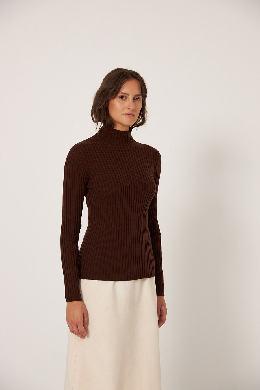 Heart Turtle Neck - Chestnut