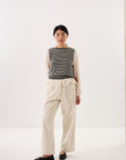 Striped Star Vest - Black and Creme