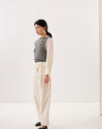 Striped Star Vest - Black and Creme