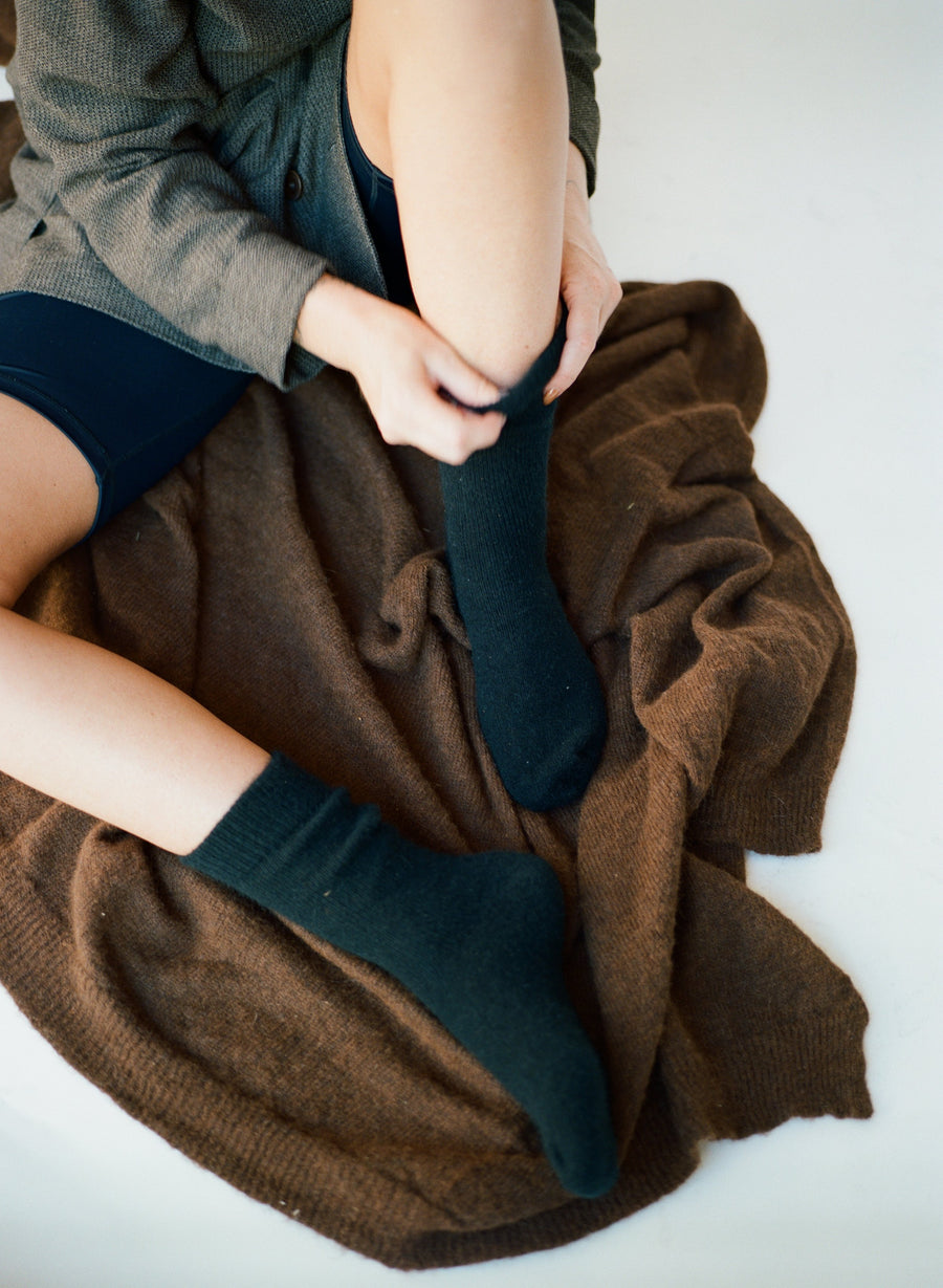 Possum Merino Socks - Black