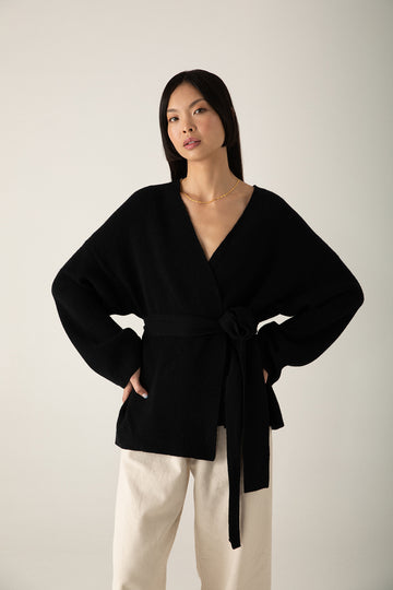 Luna Wrap Cardigan - Black